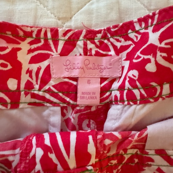 Lilly Pulitzer Callahan Shorts Pink and White size 6 - Picture 2 of 3